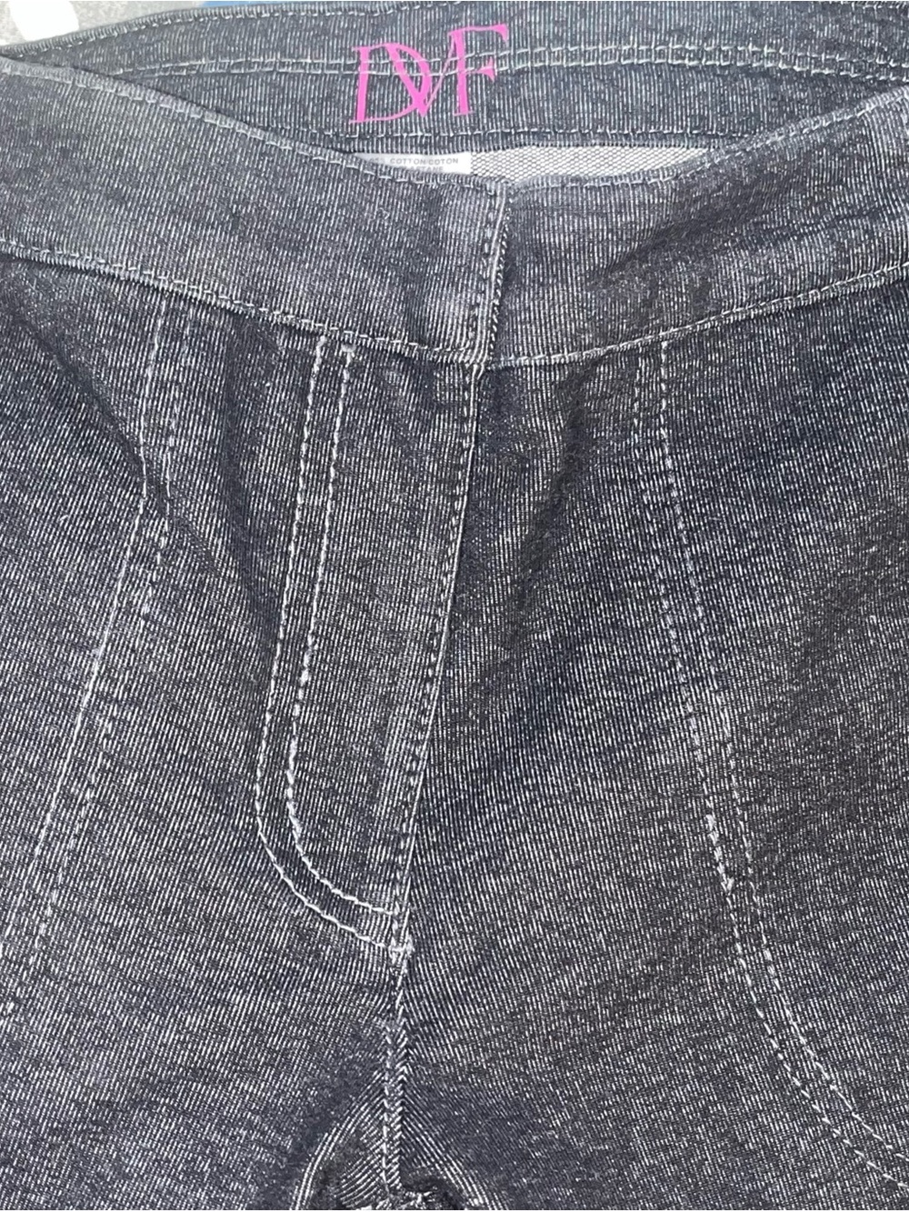 Diane Von Furstenberg DVF Dark Gray Denim-Look Ponte Pants